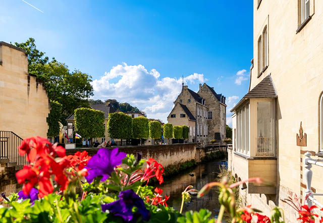 Cityscape of the idyllic old town Valkenburg in Netherlands