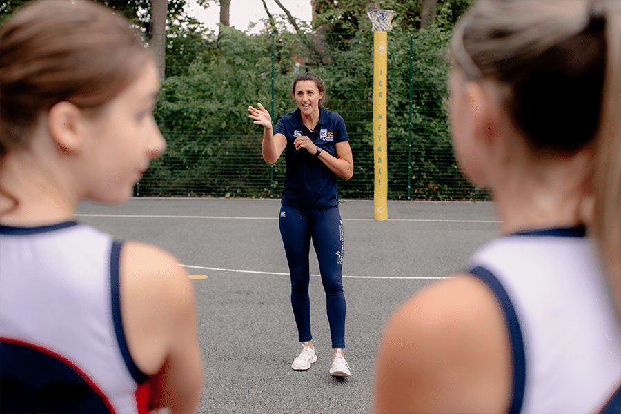 Beth giving instructions to the girls