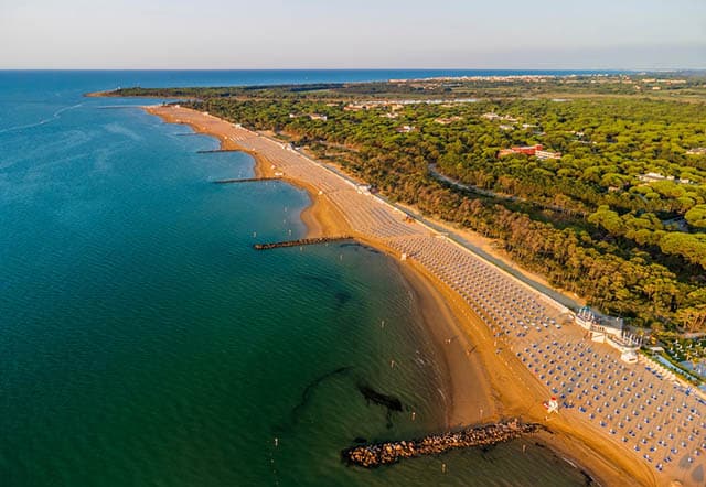 Lignano Sabbiadoro beach in Northern Italy