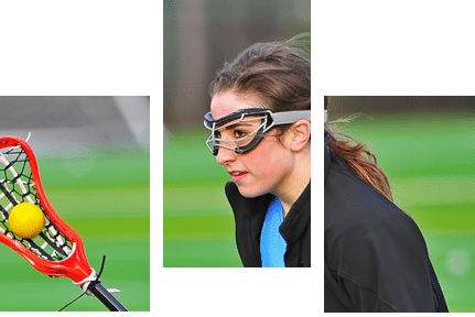 Lacrosse female player on teh filed